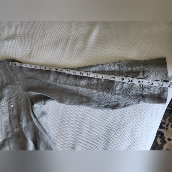 J. Jill Light Gray Linen Shirt - Picture 8 of 10